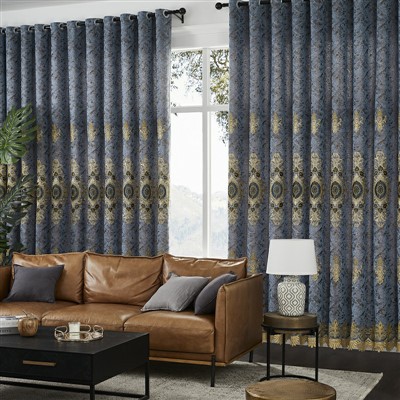 ستارة مطرزة رومانية باللون الأزرق الشمبانيا الذهبية